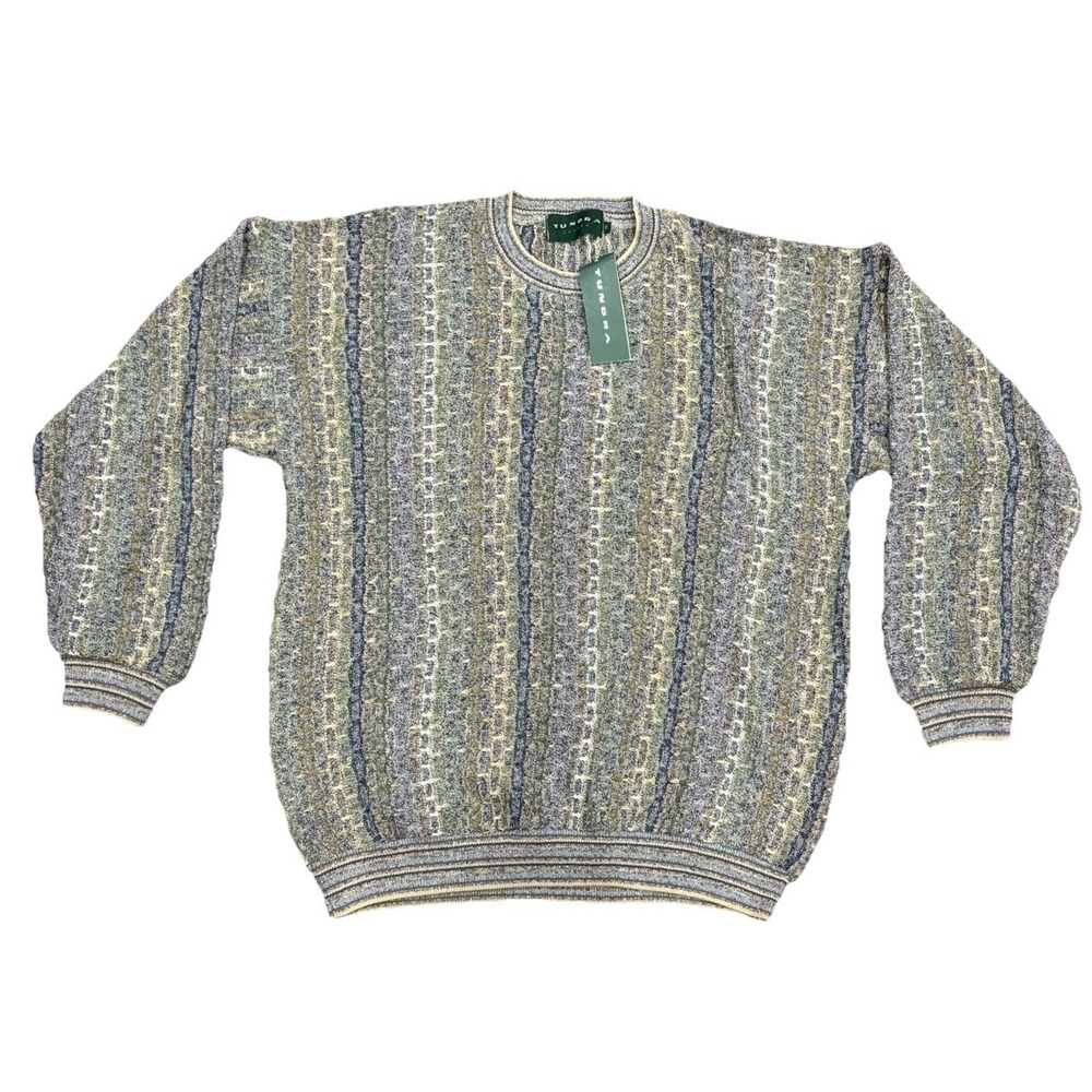 Vintage Tundra Canada Sweater Coogi-Style Textured Men's M New‎ With Tags 4T897T